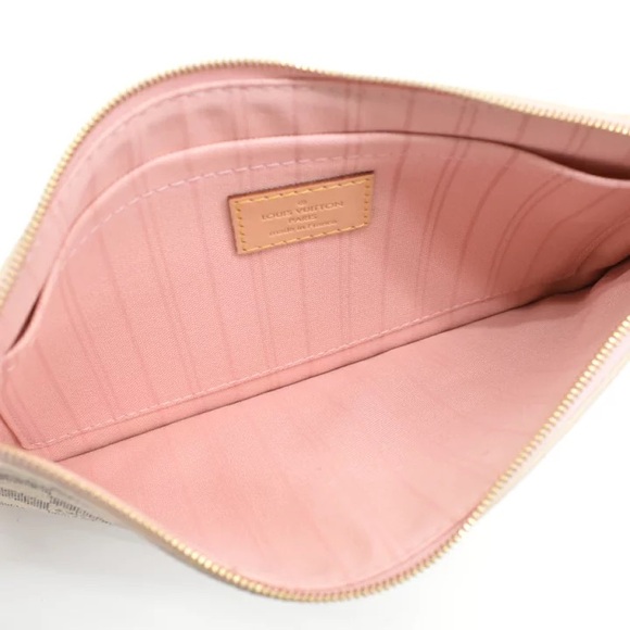 Authentic Louis Vuitton NEW Neverfull MM damier azur pink ballerina wristlet - Picture 6 of 8
